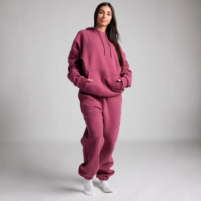 Damen Kuschelhoodie mit Schlafmaske dunkelgrau