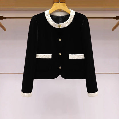 Damen Kurzjacke Elegante Rüsche Eveloria