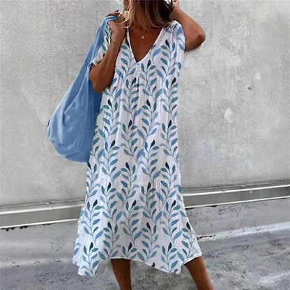 Damen Sommerkleid V-Ausschnitt Voluminöser Rock Eveloria - Eveloria