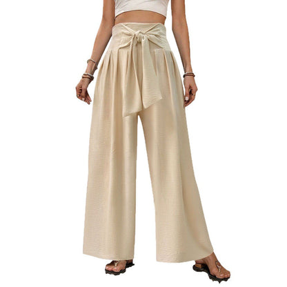 Damen Palazzo-Hosen Hochtailliert Bogen-Wickeldetails Eveloria