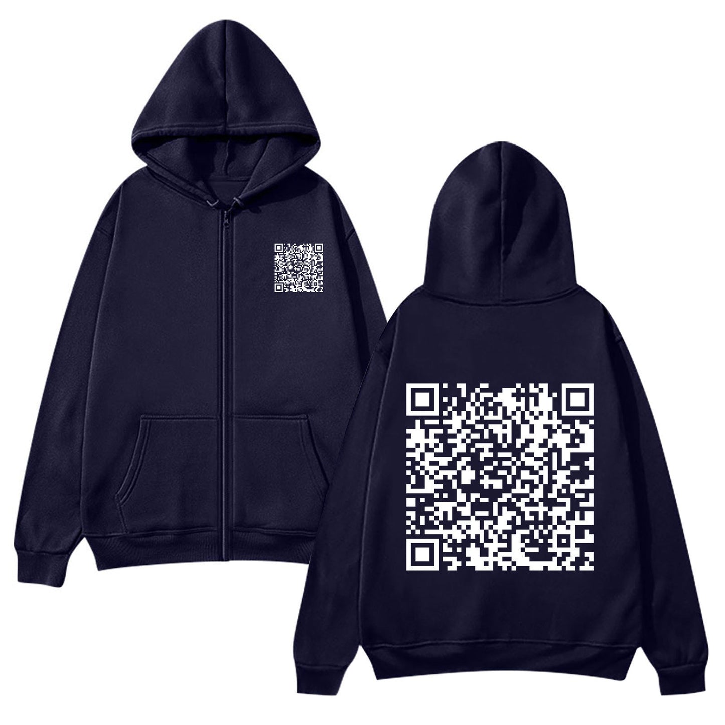 Damen Kapuzenjacke Weiches Fleece QR-Code-Design Eveloria