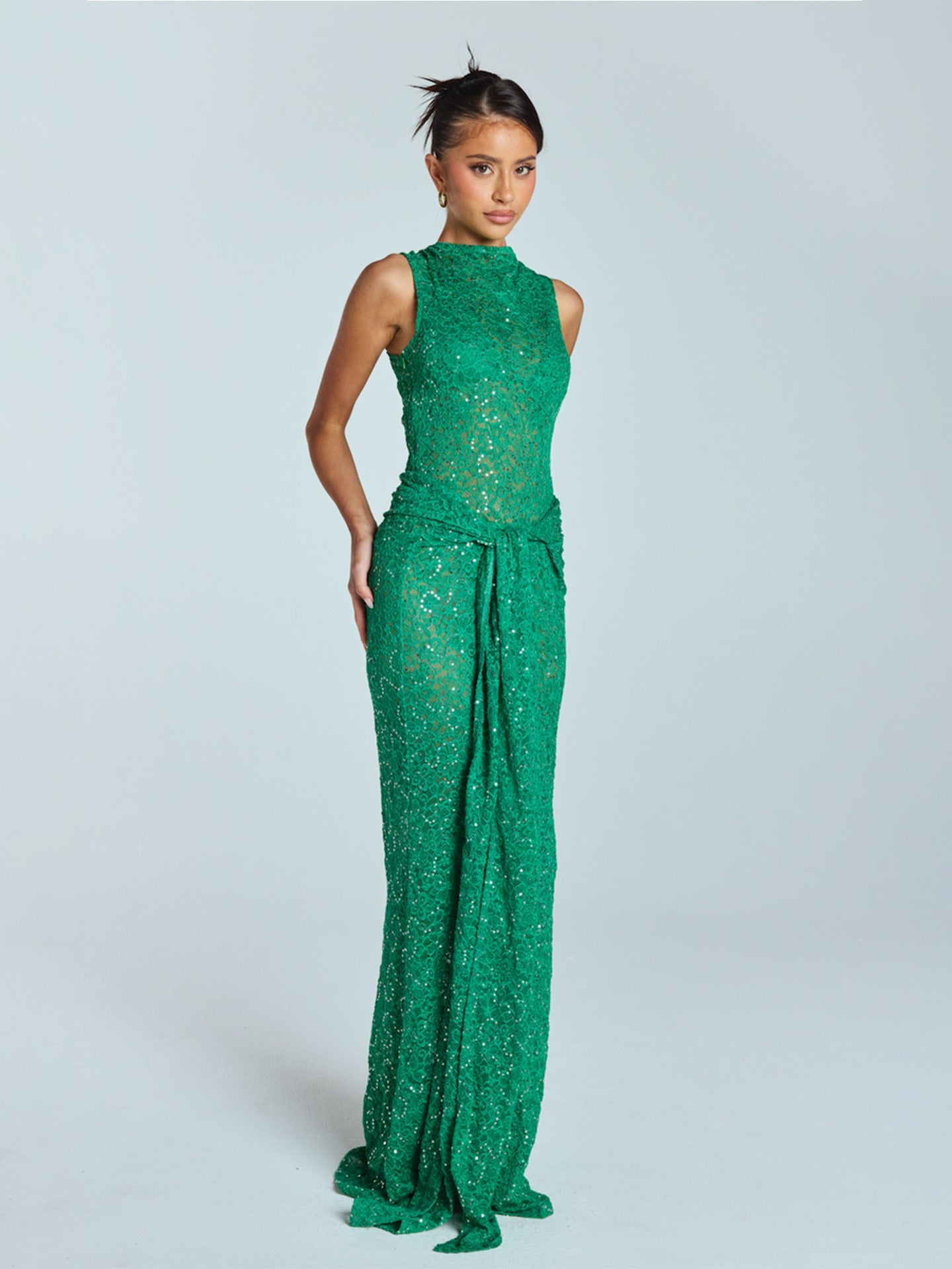 Damen Abendkleid Paillettenbesatz Figurbetont Eveloria