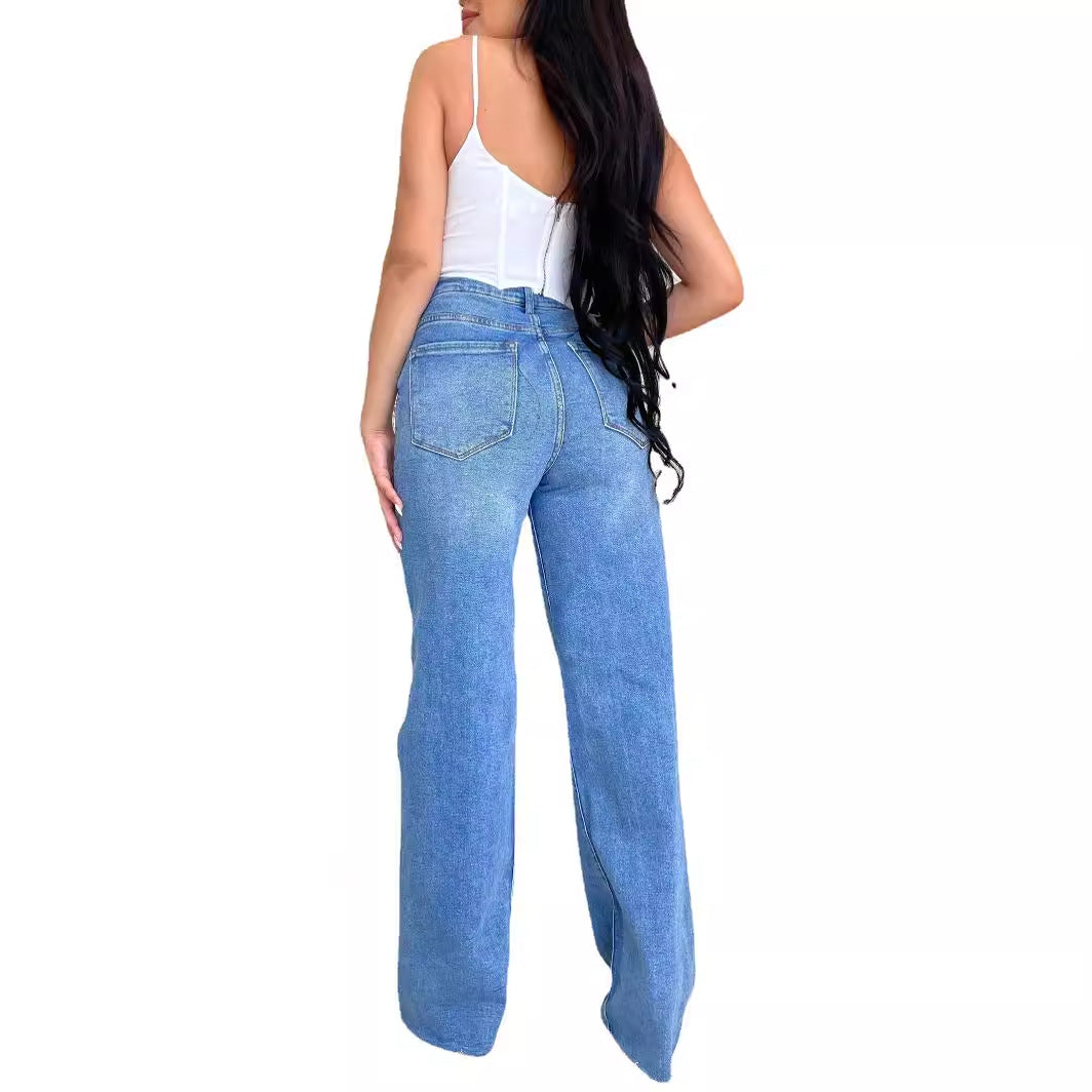 Damen Vintage Jeans Destroyed-Style Hochwand