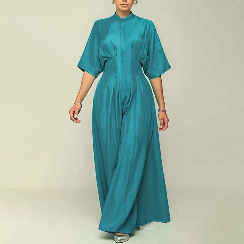 Damen Eleganter Overall Weites Bein Kragen Eveloria