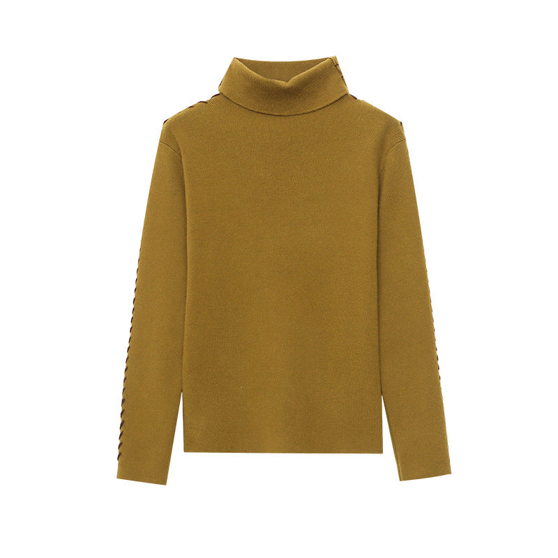 Damen Rollkragenpullover Elegantes Design mit Seitendetails