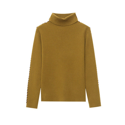 Damen Rollkragenpullover Elegantes Design mit Seitendetails