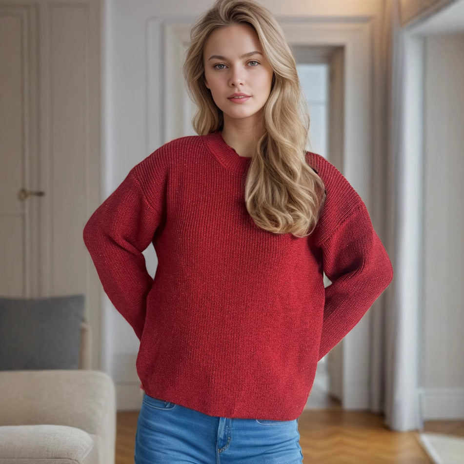 Damen Strickpullover Rippdesign Modern Eveloria
