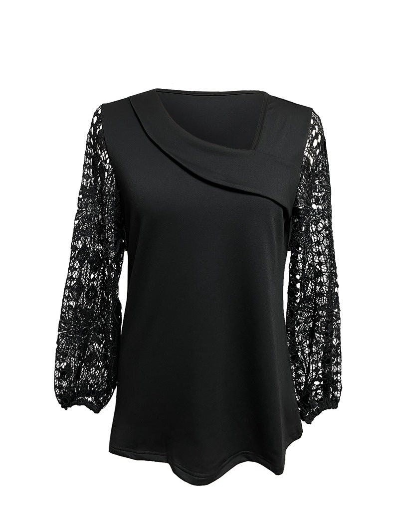 Damen Bluse Spitze Elegant Eveloria