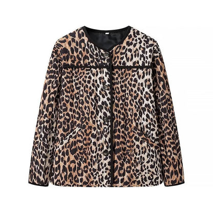 Damen Leopardenmuster Jacke Modisch Eveloria