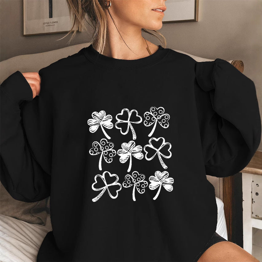 Damen Sweatshirt Kleeblatt-Motiv Eveloria - Eveloria