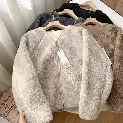 Damen Kuscheljacke Weiches Fleece Schwarz Eveloria - Eveloria