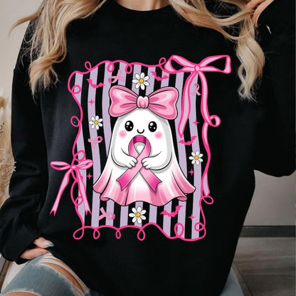 Damen Sweatshirt Geistermotiv Verspieltes Design Grau - Eveloria