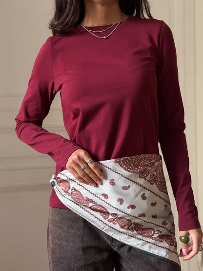 Damen Langarmshirt Körperbetont Baumwolle Eveloria