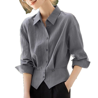 Damen Oversized Bluse mit Taillengürtel