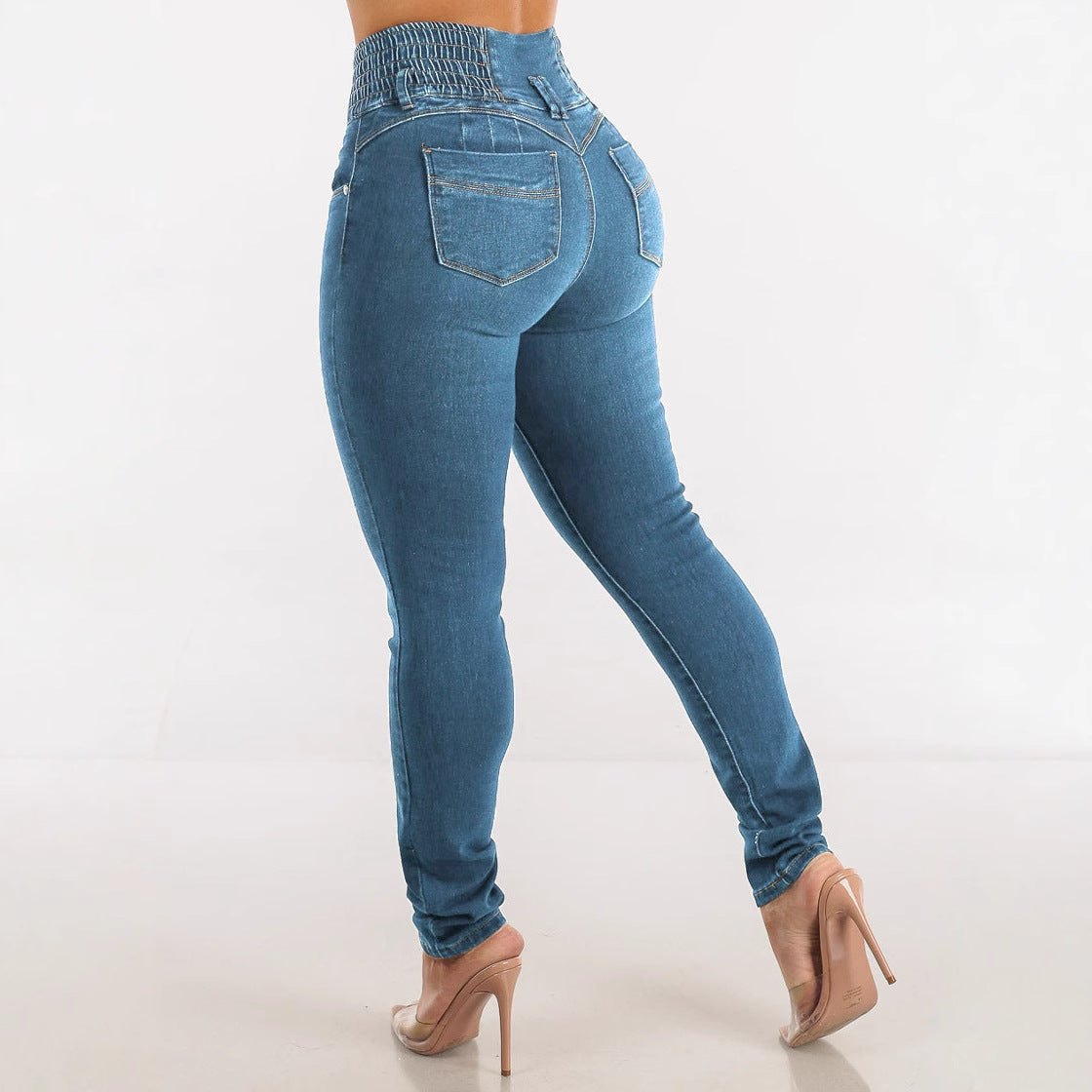 Damen Skinny Jeans Hochtaillierte Elastisch Eveloria