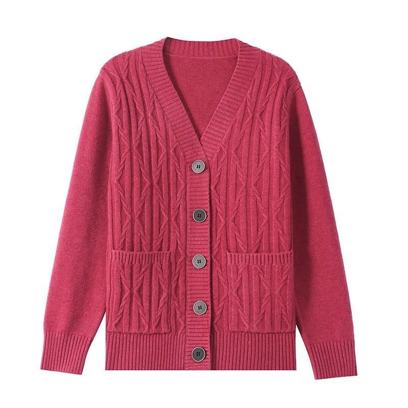 Damen Strickjacke Feines Zopfmuster Mit Taschen Beige