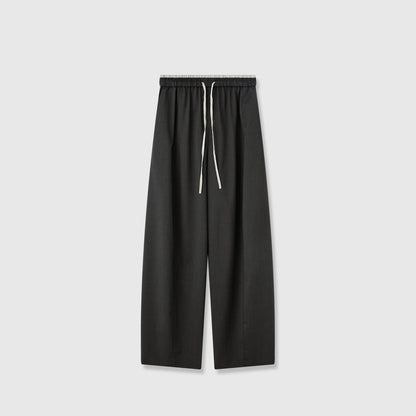 Damenweite Stoffhose Elastischer Bund Praktische Taschen
