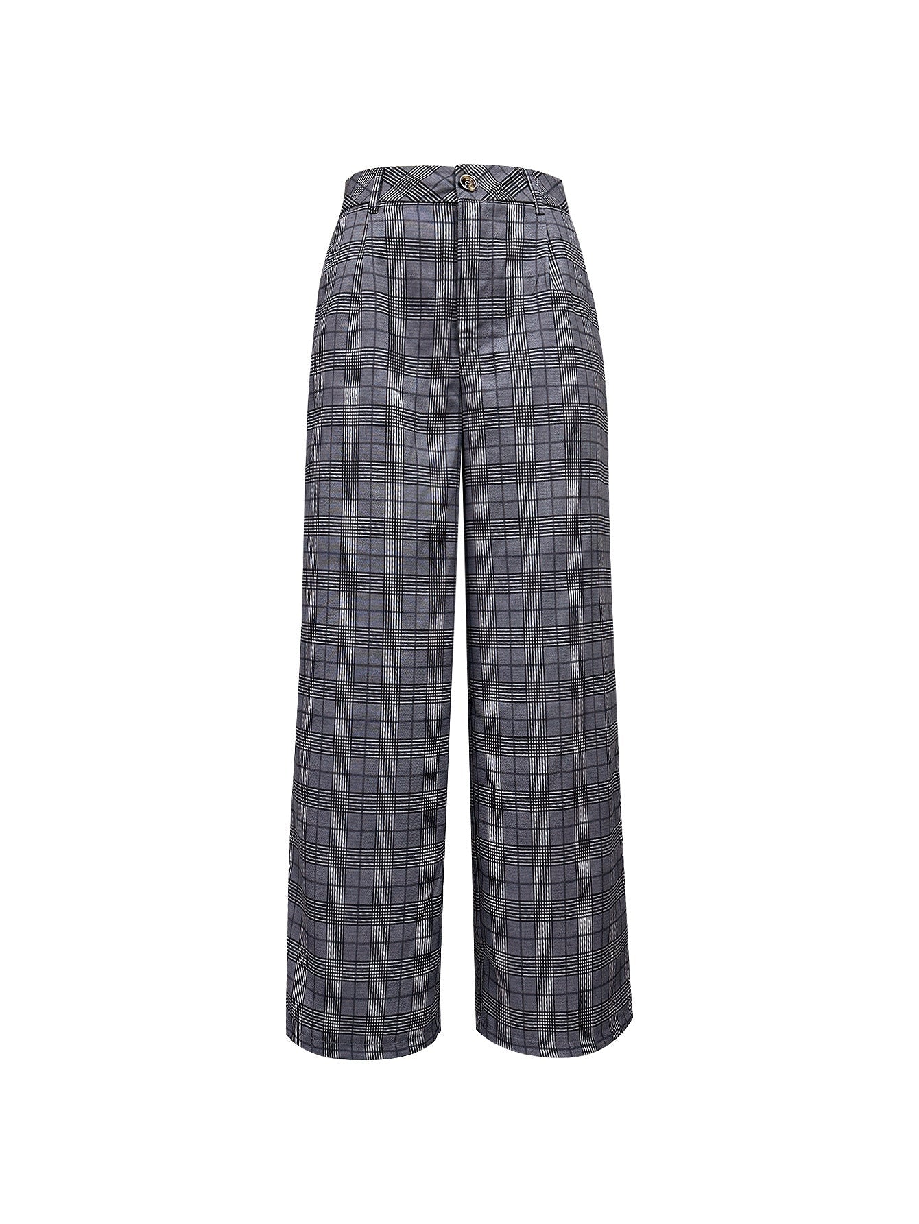 Damen Karierte Weite Hose Eveloria