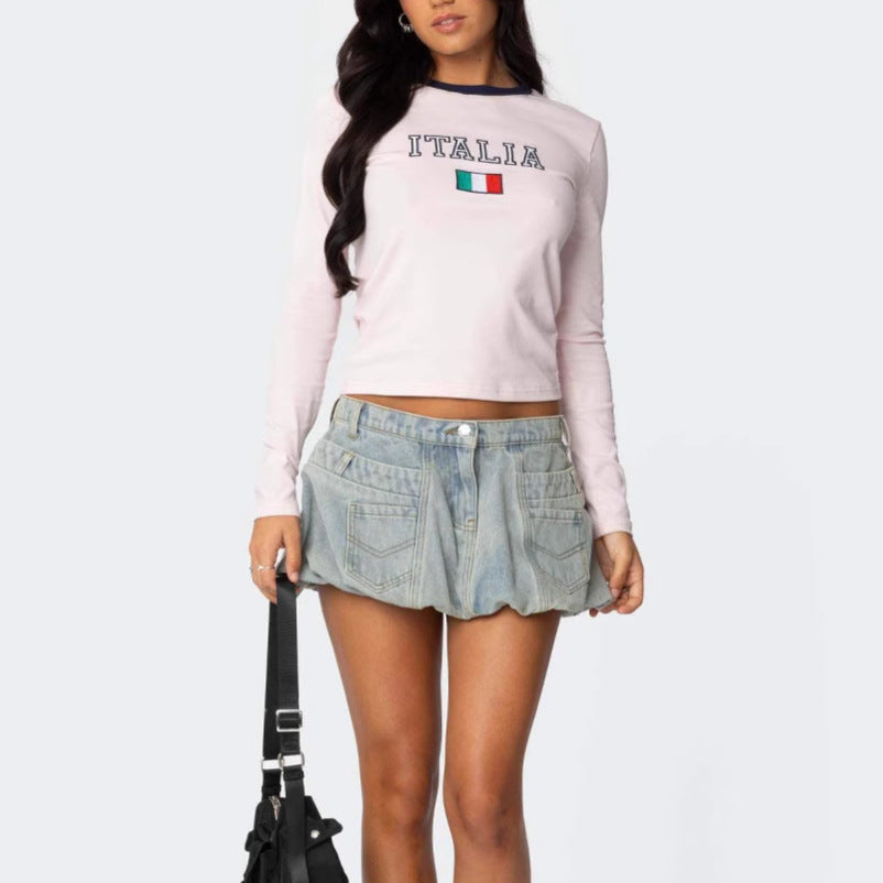 Damen Langarmshirt Italienisches Design Modern Eveloria - Eveloria