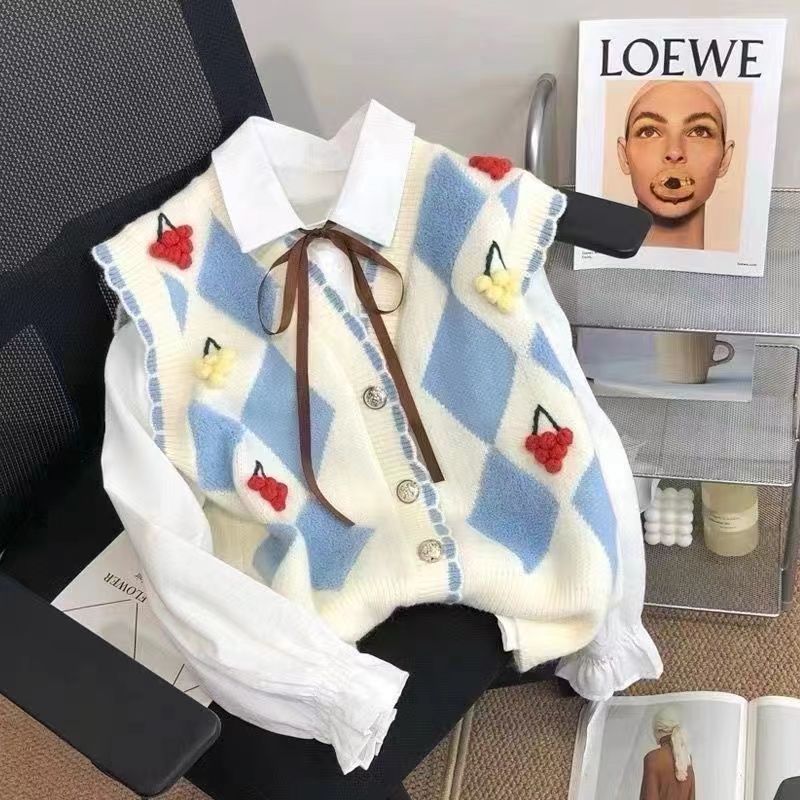 Damen Strickweste Bunt Applikationen - Eveloria