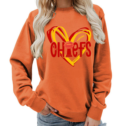 Damen Sweatshirt Herzmotiv Sportgrafiken Eveloria
