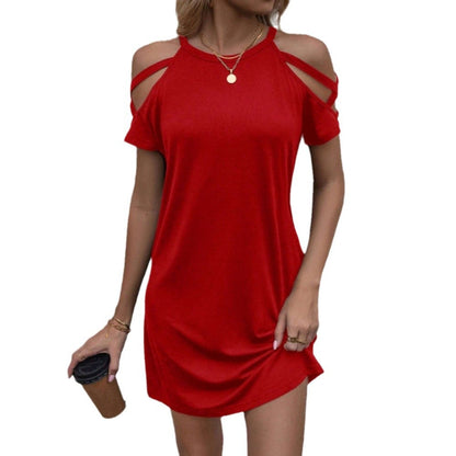 Damen Minikleid Cut-Out Verstellbare Träger Eveloria