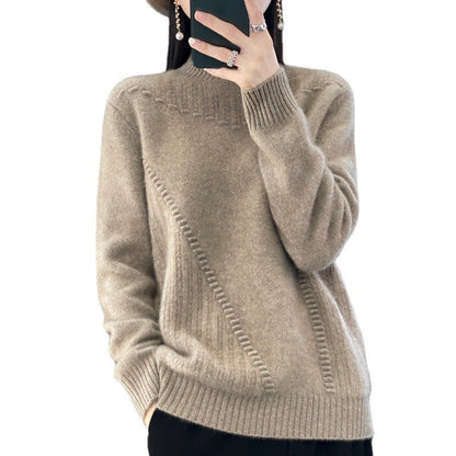 Damen Strickpullover Strukturiert Asymmetrisch Eveloria