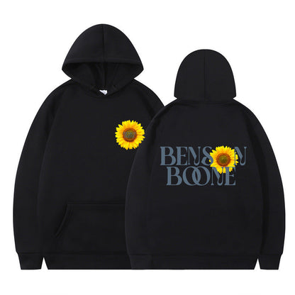 Damen Kapuzenpullover Sonnenblumenmotiv Bequem Eveloria