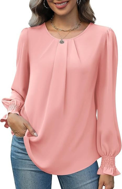Damen Bluse Puffärmel Eveloria