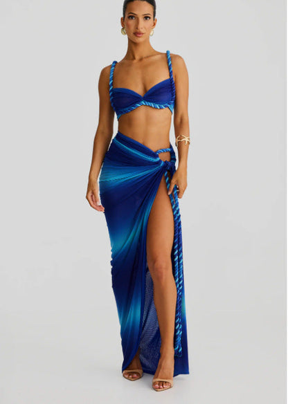 Damen Bikiniset Wickeltuch Schnürdetails