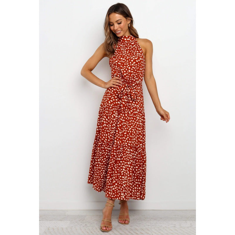 Damen Maxikleid Wickeldesign Punkte-Muster Eveloria - Eveloria