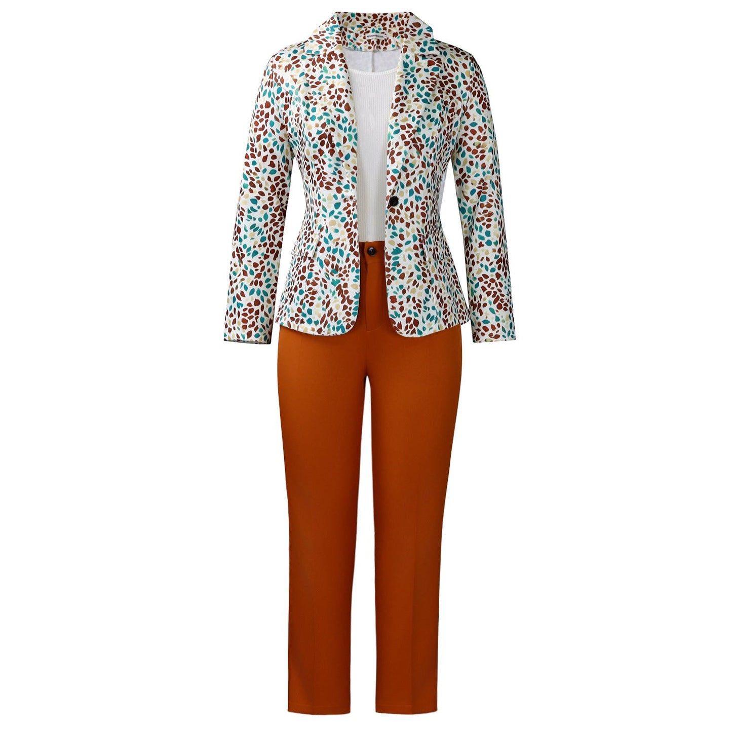 Damen Blazer Hosenkombination Floralmuster Eveloria
