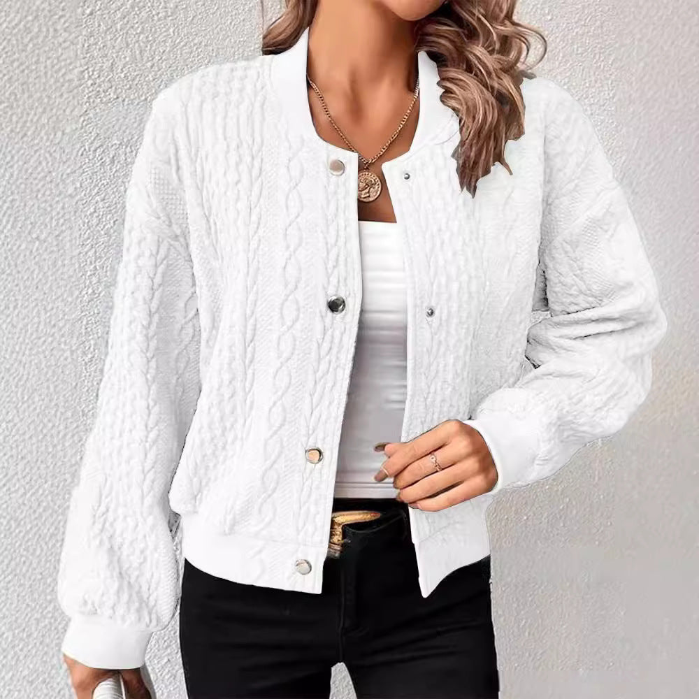 Damen Strickjacke Zopfmuster Elegantes Design Blau Eveloria