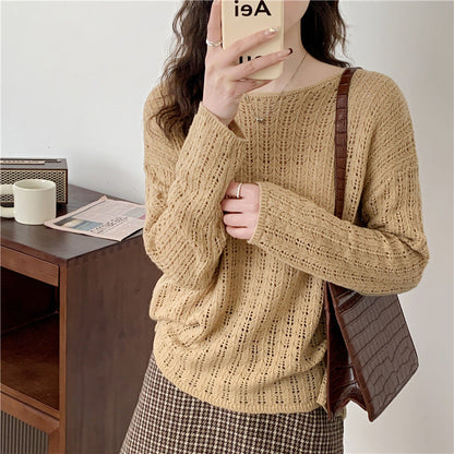 Damen Strickpullover Luftiger Mesh-Strick Eveloria