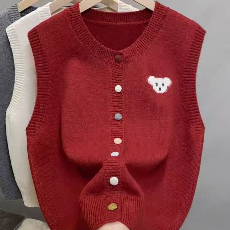 Damen Strickweste Bärenmotiv Eveloria