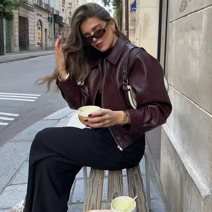 Damen Lässige Jacke Elastisch Hochschließend Schwarz Eveloria - Eveloria