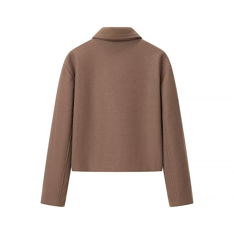 Damen Kurzjacke Urban Stil 2 Reißverschlusstaschen Eveloria