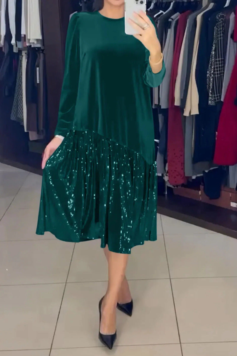 Eveloria Damen Partykleid mit Funkelrock Weiches Oberteil