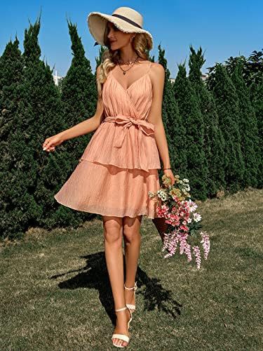 Damen Sommerkleid Wickeloptik Rüschen Eveloria