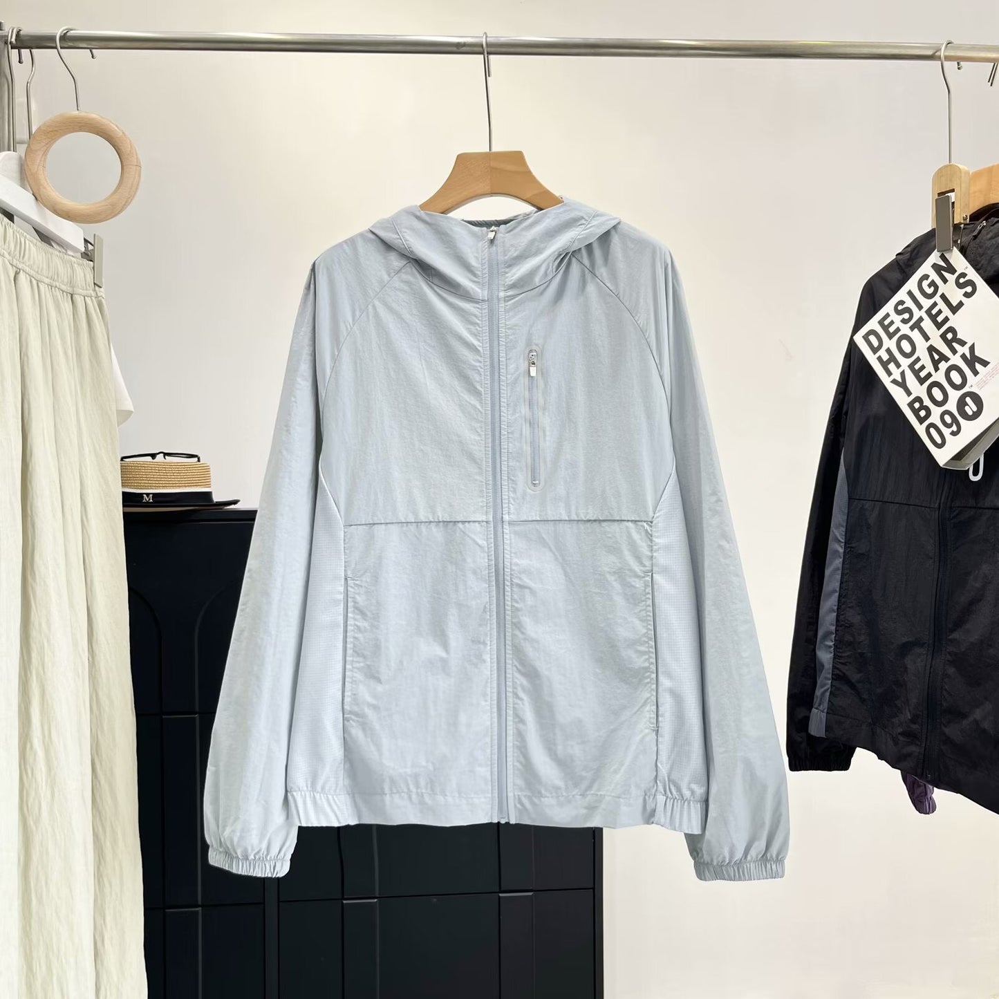 Damen Übergangsjacke Leicht Atmungsaktiv Reißverschlusstaschen Beige
