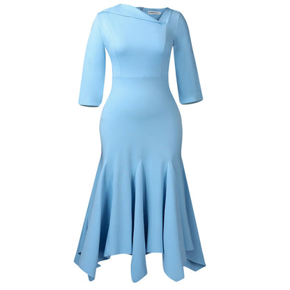 Damen Cocktailkleid Flügelärmel Eveloria Elegantes Figurbetontes