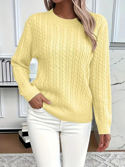 Damen Strickpullover Zopfdesign Elegantes Design