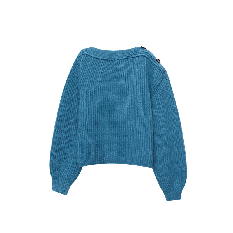 Damen Strickpullover Gemütlich Überhang Elegant Eveloria