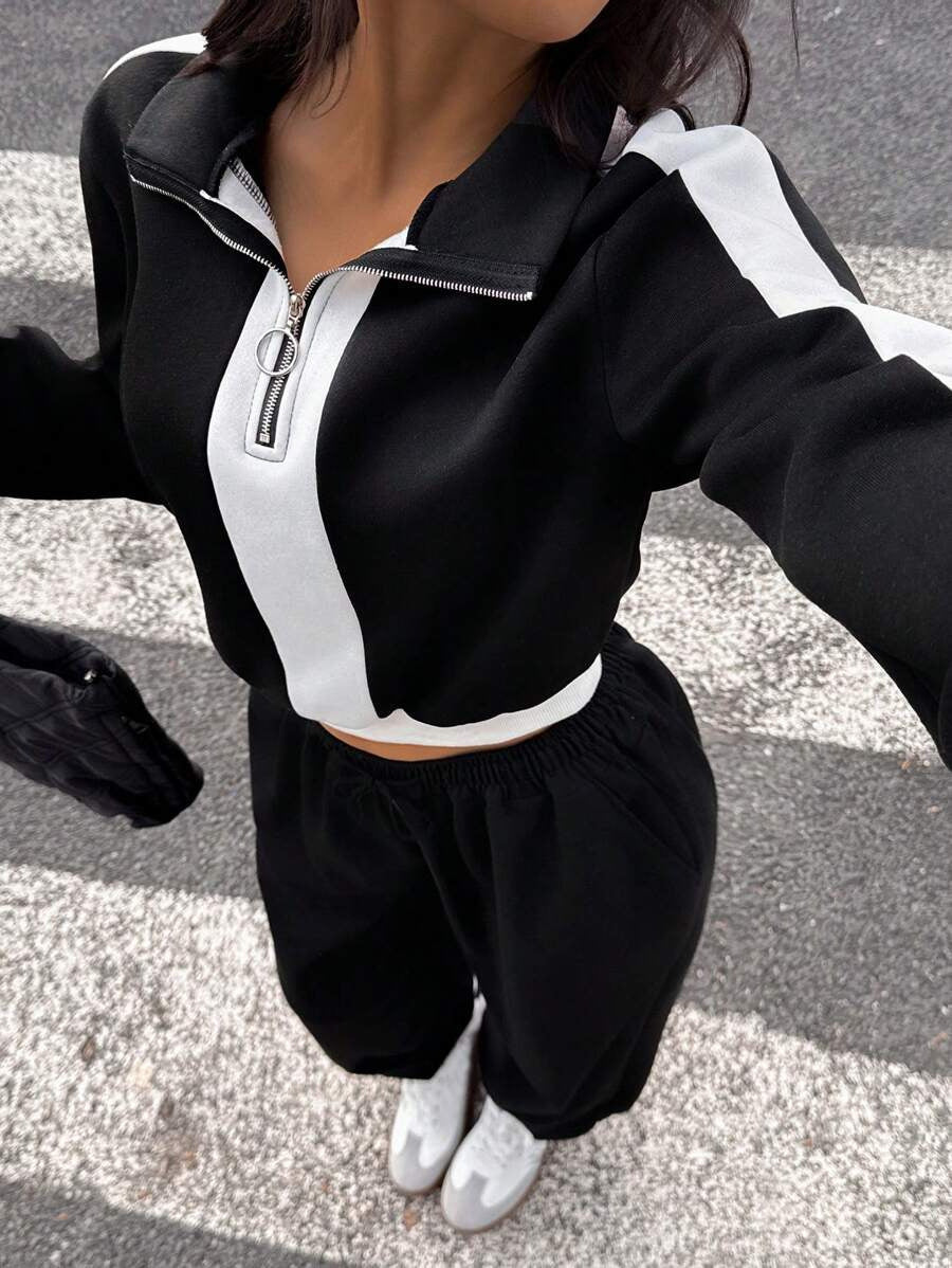 Damen Sportset Kurzreißverschluss Lässig Eveloria