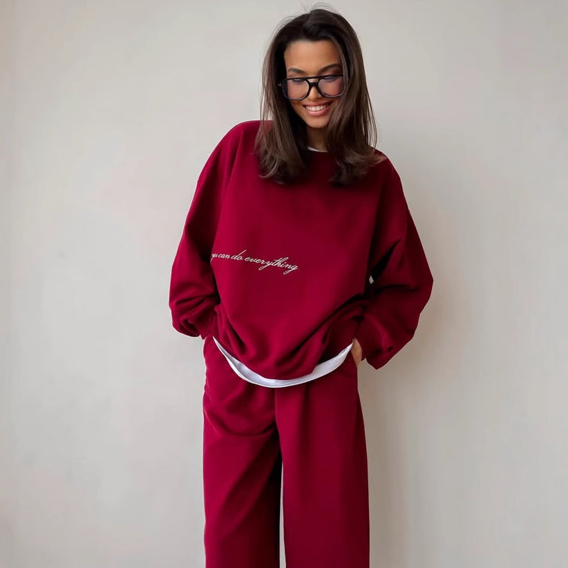 Damen Sweatanzug Elastischer Bund Oversized Schwarz Eveloria - Eveloria