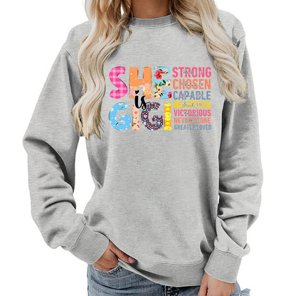Damen Sweatshirt Inspirierendes Text-Design Eveloria