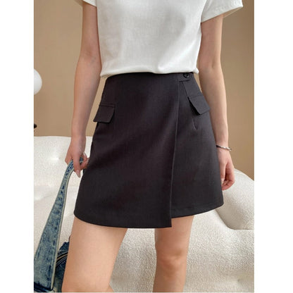 Damen Kurzrock Elegant Seitentaschen Modern Eveloria