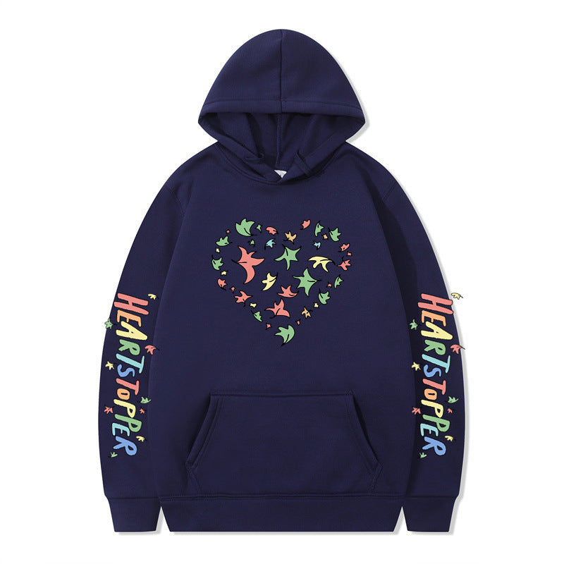 Damen Kapuzenpullover Herz- und Blattmotiv Eveloria