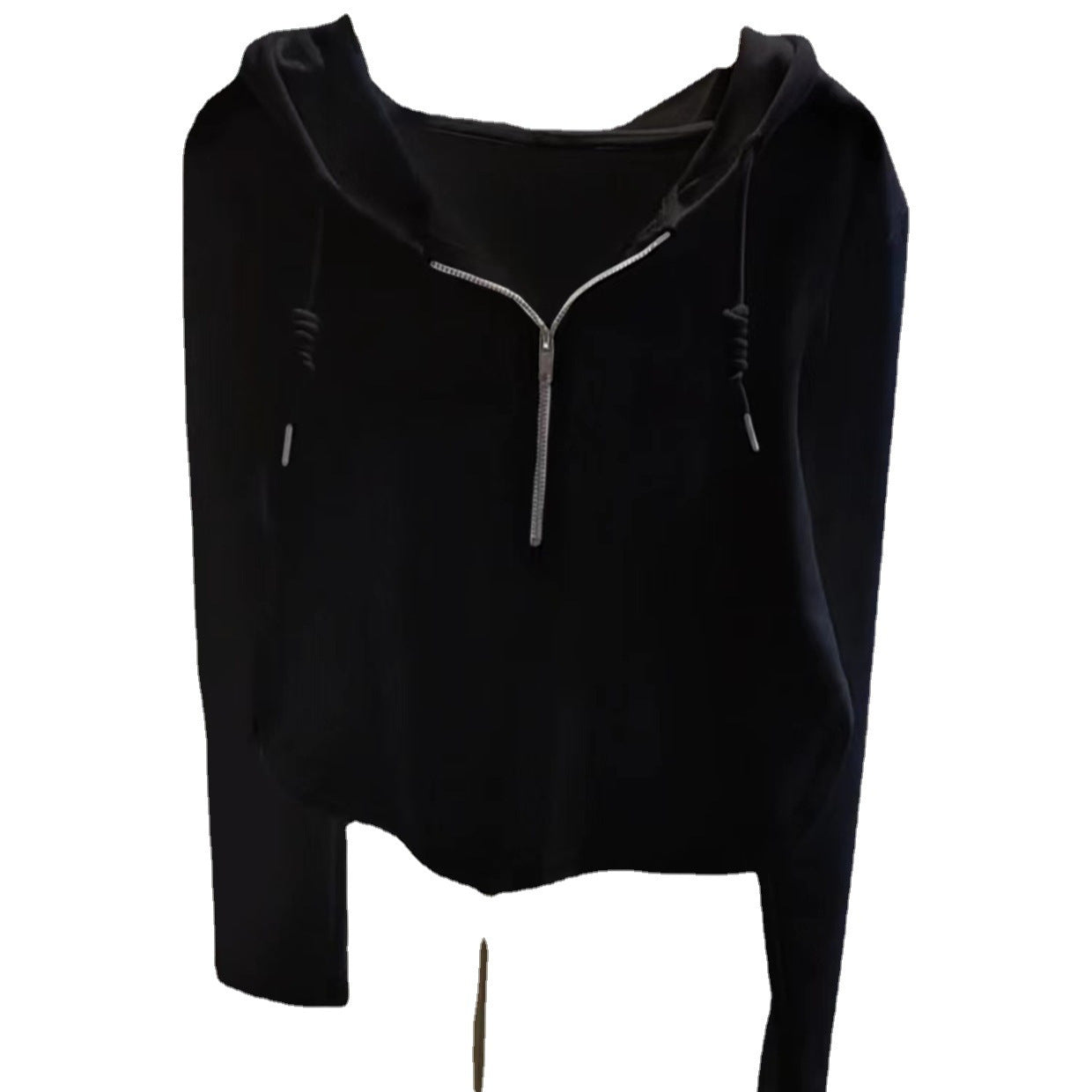 Damen Kapuzenpullover Lässig Halbhoch Reißverschluss Modern Eveloria
