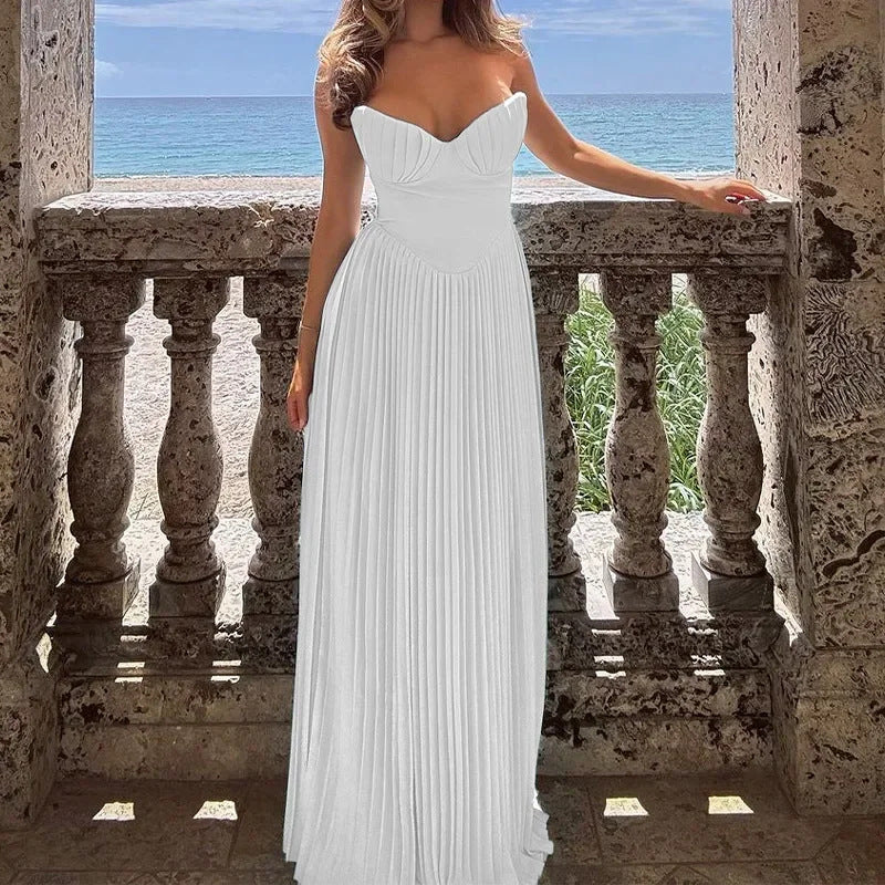 Damen Abendkleid Plissiert Eveloria Eleganz